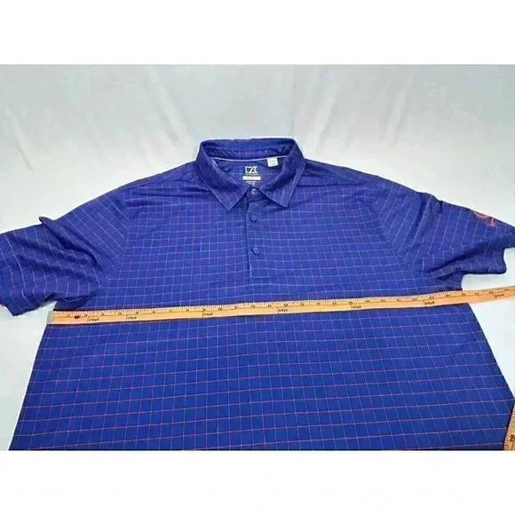 Cutter & Buck CB DryTec Mens Polo Golf Shirt XL Sapphire Blue Orange Custom Embr - Picture 10 of 10